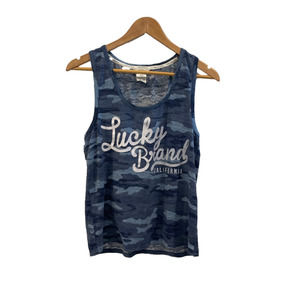 Lucky Brand Tank Womens Large Camouflage Cotton Spandex Top California